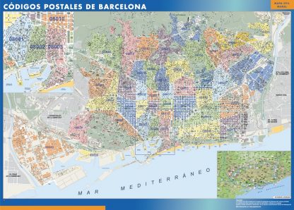 Barcelona códigos postales plastificado