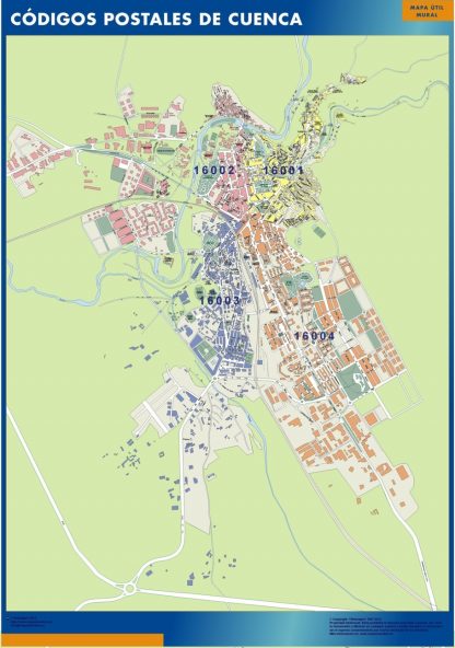 Cuenca códigos postales plastificado