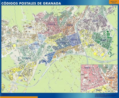 Granada códigos postales plastificado