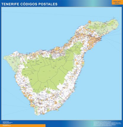 Isla Tenerife códigos postales plastificado