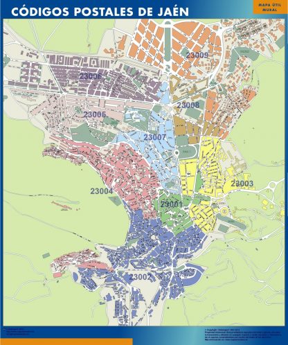 Jaen códigos postales plastificado