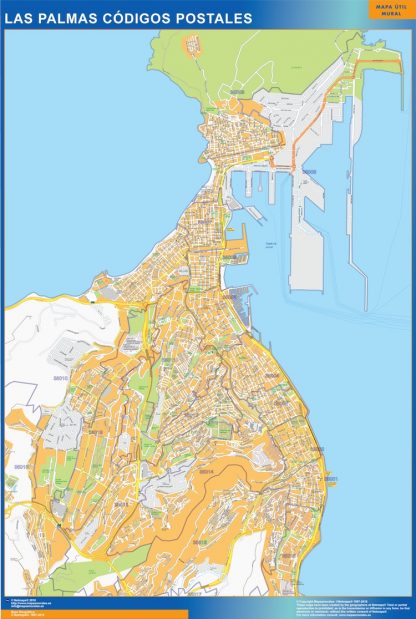 Las Palmas códigos postales plastificado