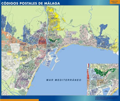 Malaga códigos postales plastificado