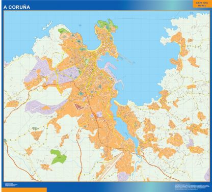 Mapa A Coruna callejero plastificado