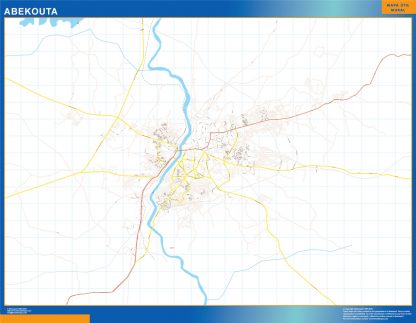 Mapa Abekouta en Nigeria plastificado