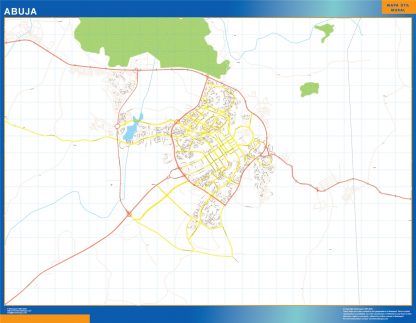 Mapa Abuja en Nigeria plastificado