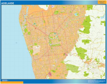 Mapa Adelaide Australia plastificado