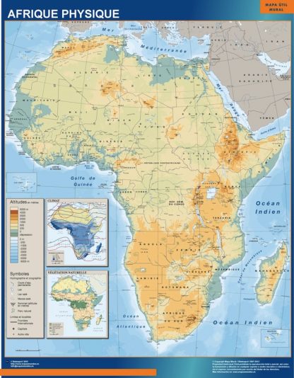 Mapa Africa Fisico plastificado