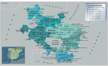Mapa Alava por municipios plastificado
