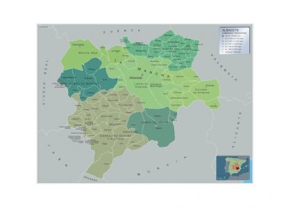 Mapa Albacete por municipios plastificado