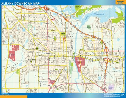 Mapa Albany downtown plastificado