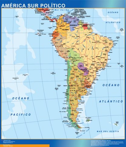 Mapa America Sur plastificado