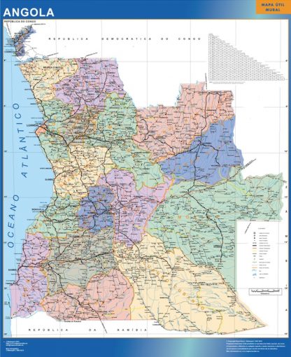 Mapa Angola plastificado
