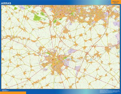 Mapa Arras en Francia plastificado