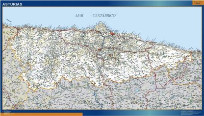 Mapa Asturias carreteras plastificado