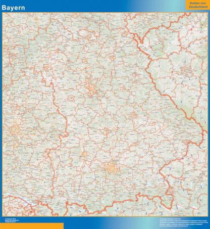 Mapa Baviera plastificado
