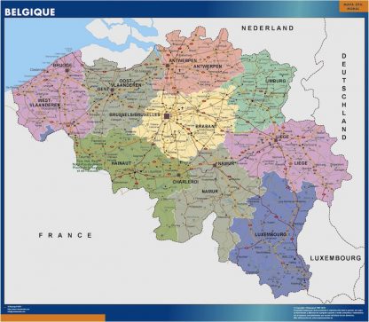 Mapa Belgica plastificado