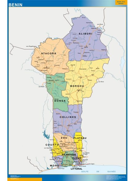 Mapa Benin plastificado