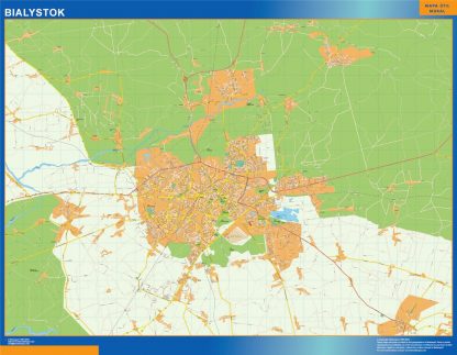 Mapa Bialystok Polonia plastificado