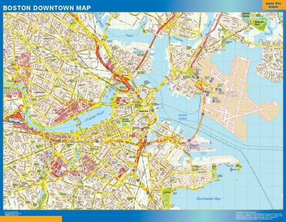 Mapa Boston downtown plastificado