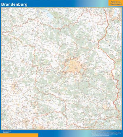 Mapa Brandenburgo plastificado