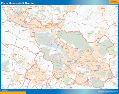 Mapa Bremen plastificado