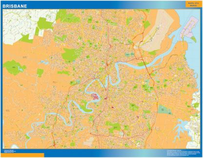Mapa Brisbane Australia plastificado