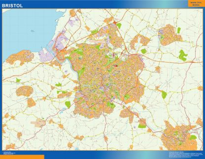 Mapa Bristol plastificado