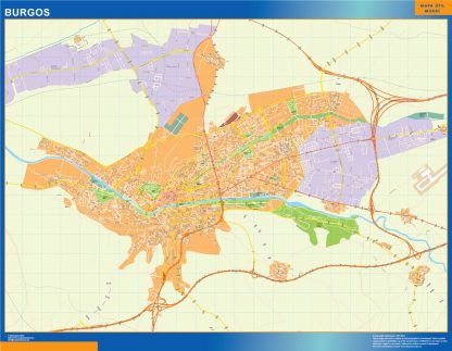 Mapa Burgos callejero plastificado