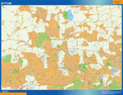 Mapa Bytom Polonia plastificado