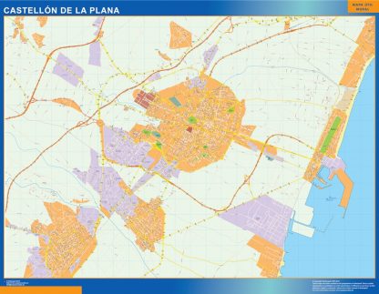 Mapa Castellon de la Plana callejero plastificado