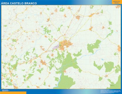 Mapa Castelo Branco área urbana plastificado
