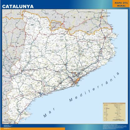 Mapa Cataluña carreteras plastificado
