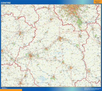Mapa Centre en Francia plastificado