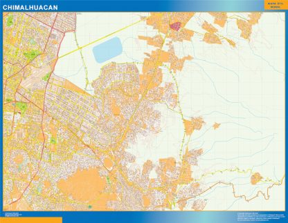 Mapa Chimalhuacan en Mexico plastificado