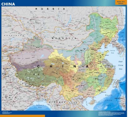 Mapa China plastificado