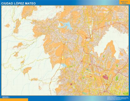Mapa Ciudad Lopez Mateo en Mexico plastificado