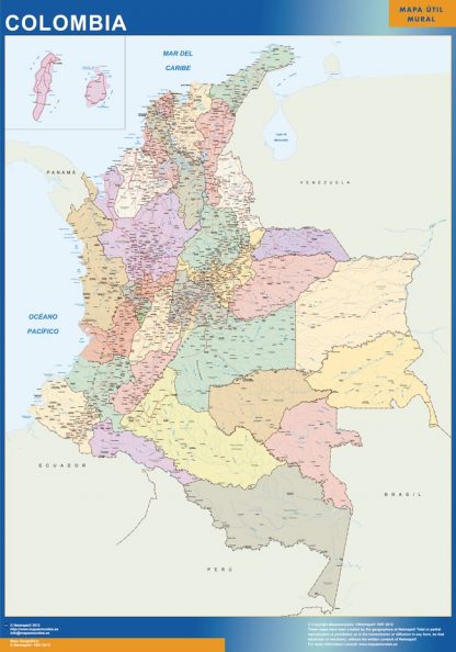 Mapa Colombia plastificado