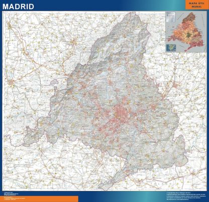 Mapa Comunidad Madrid físico plastificado