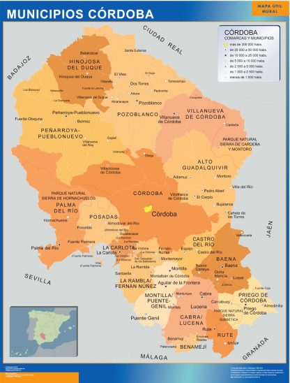 Mapa Cordoba por municipios plastificado