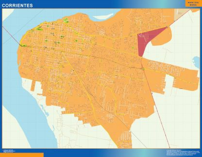 Mapa Corrientes en Argentina plastificado