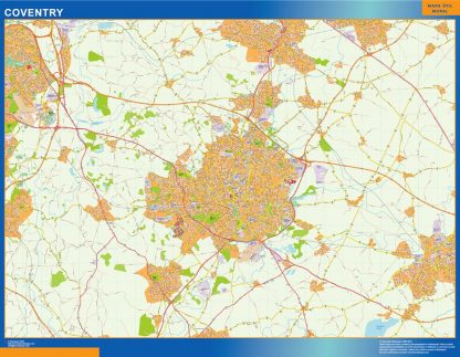 Mapa Coventry plastificado