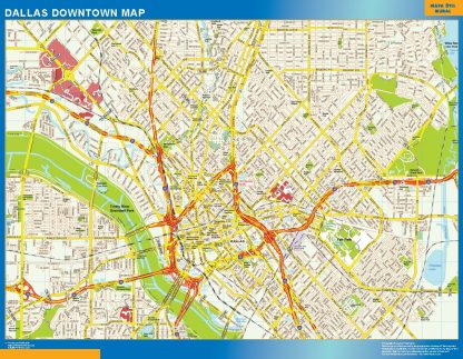 Mapa Dallas downtown plastificado