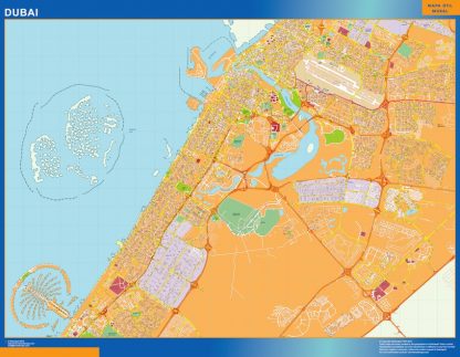 Mapa Dubai plastificado