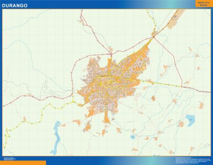 Mapa Durango en Mexico plastificado