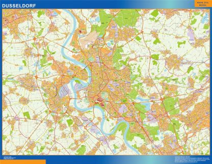 Mapa Dusseldorf en Alemania plastificado