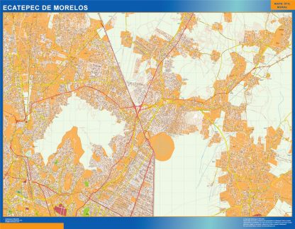 Mapa Ecatepec De Morelos en Mexico plastificado