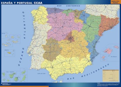 Mapa Espana Autonomias plastificado
