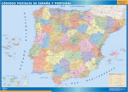 Mapa Espana Codigos Postales plastificado