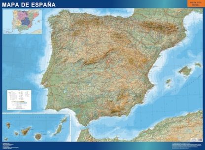 Mapa Espana Relieve plastificado